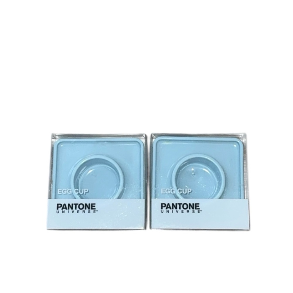 Set of 2 NEW Pantone Universe Danish Design Canal Blue‎ Square Egg Cups